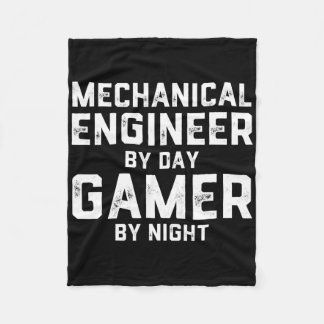 Mechanical Engineer By Day Gamer By Night Meme For Fleece Blanket