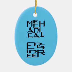 Mechanical Engineer Character Ceramic Tree Decoration