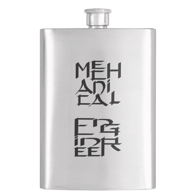 Mechanical Engineer Character Hip Flask (Front)