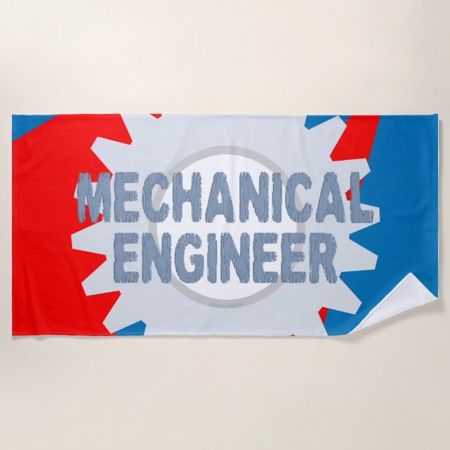 Mechanical Engineer Colour Block Beach Towel (Front)