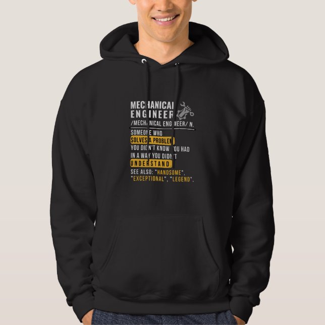 Mechanical Engineer Definition Funny Job Hoodie (Front)