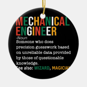 Mechanical Engineer Definition Noun Funny Ceramic Tree Decoration
