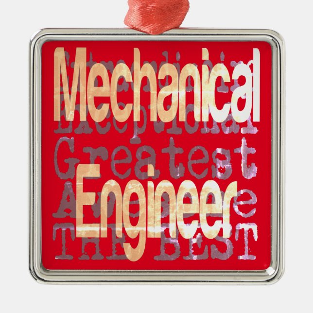 Mechanical Engineer Extraordinaire Metal Tree Decoration (Front)