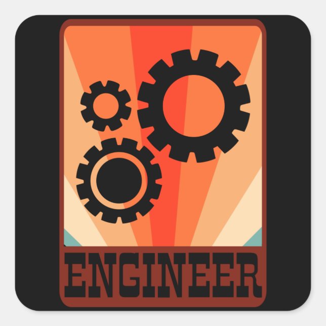 Mechanical Engineer Funny Engineering Graduation Square Sticker (Front)