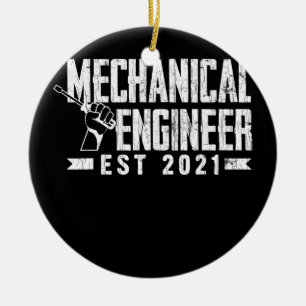 Mechanical Engineer Funny Engineering Graphic  Ceramic Tree Decoration
