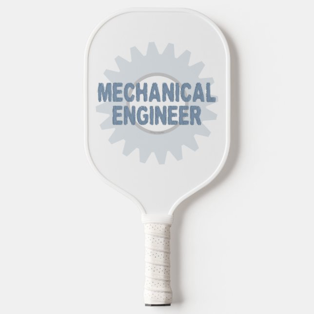 Mechanical Engineer Gear Blue Grey Notebook Pickleball Paddle (Front)