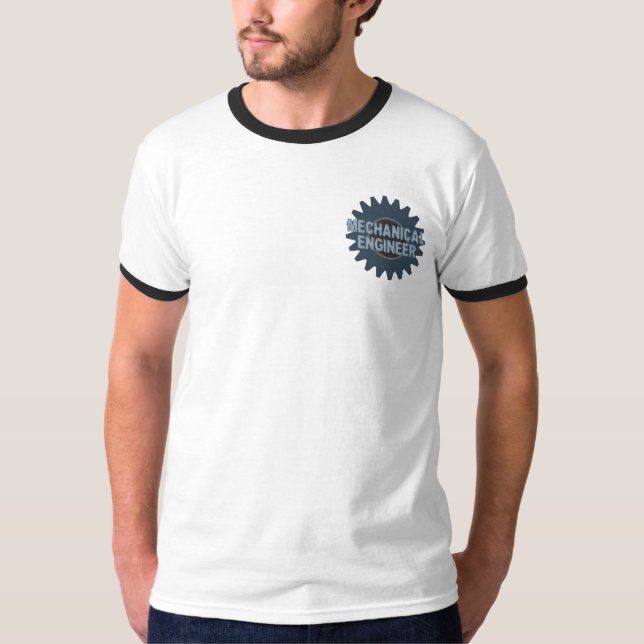 Mechanical Engineer Gear Blue Grey T-Shirt (Front)