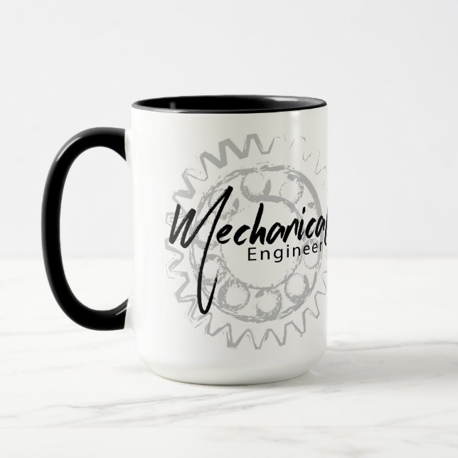 Mechanical Engineer Gear Sketch Mug (Left)