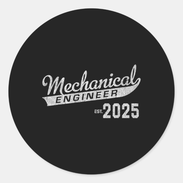 Mechanical Engineer Graduation 2025  Classic Round Sticker (Front)