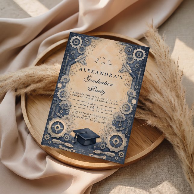 Mechanical Engineer Graduation Invitation (Creator Uploaded)