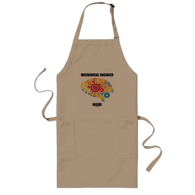 Mechanical Engineer Inside (Gears Brain) Long Apron (Front)