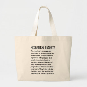Mechanical engineer large tote bag