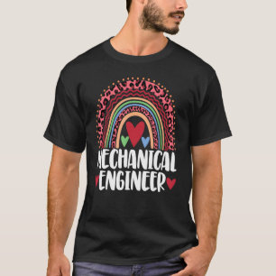 Mechanical Engineer Rainbow   Men Leopard Rainbow  T-Shirt