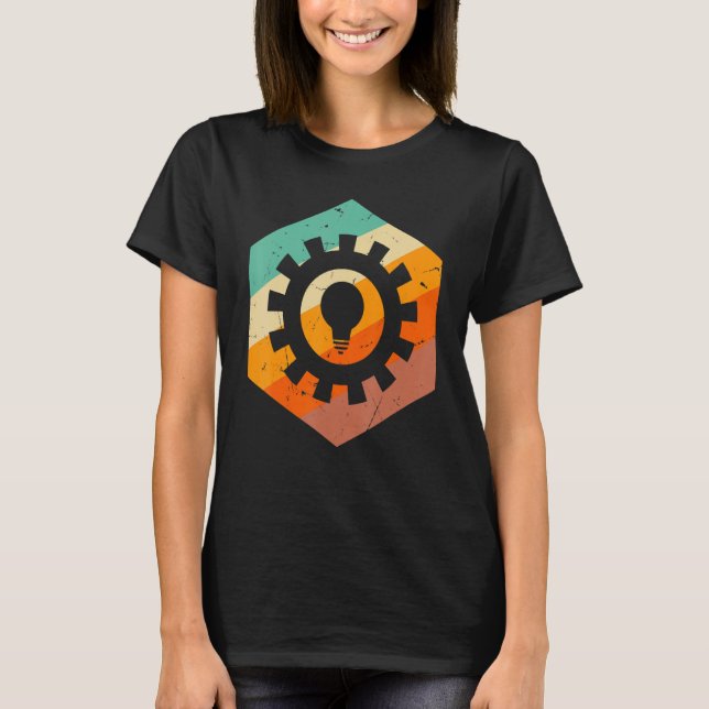 Mechanical Engineer  Retro Engineering Gear Engine T-Shirt (Front)