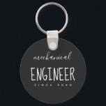 Mechanical Engineer Simple Custom Button Keychain<br><div class="desc">Customise this simple design for your favourite engineer ♥</div>