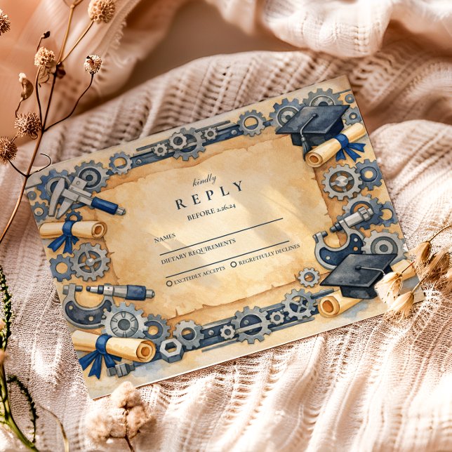 Mechanical Engineering Graduation RSVP Card (Creator Uploaded)