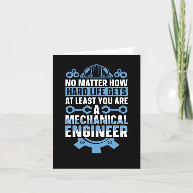 Mechanical Engineering No How Hard Engineer Sticke Card (Front)