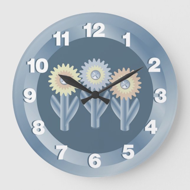 Mechanical Flowers Large Clock (Front)