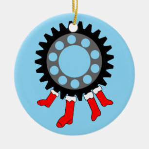 Mechanical Gear Christmas Stockings Ceramic Tree Decoration
