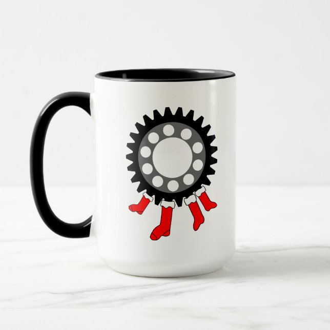 Mechanical Gear Christmas Stockings Mug (Left)