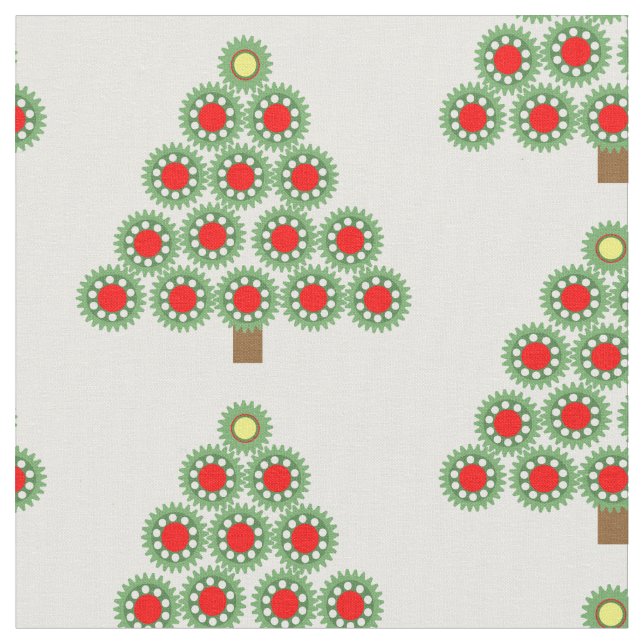 Mechanical Gear Christmas Tree Fabric (Close Up)