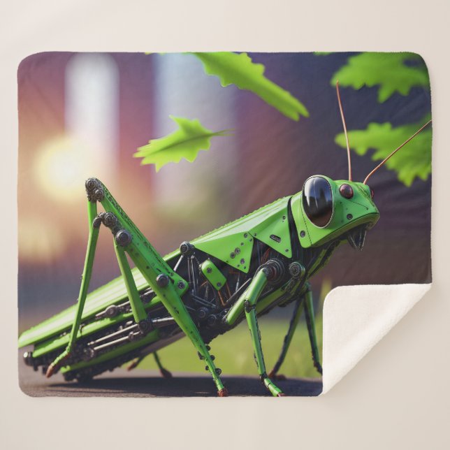 Mechanical Grasshopper Sherpa Blanket (Front (Horizontal))
