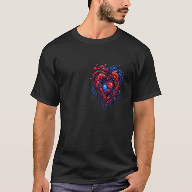 Mechanical Heart Love Flesh and Steel Cyberpunk Cy T-Shirt (Front)