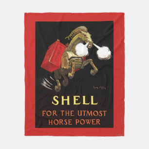 Mechanical Horse with Shell Oil Fleece Blanket