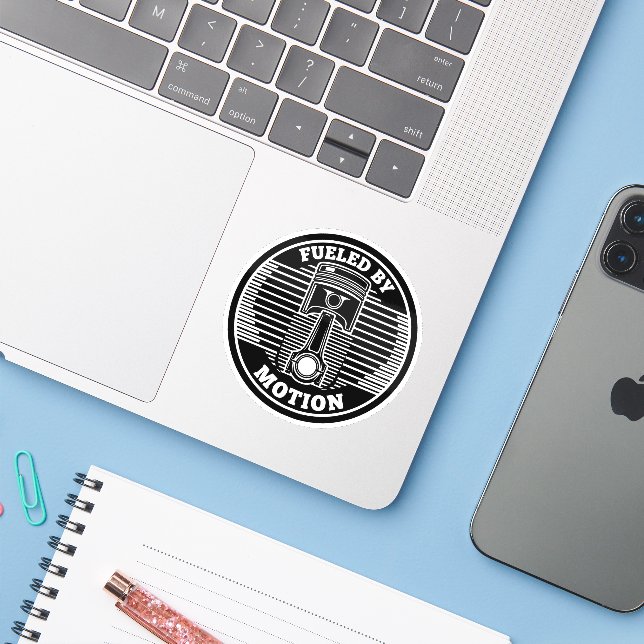 Mechanical Kinetic Piston Circular Mark (Laptop w/ iPhone)