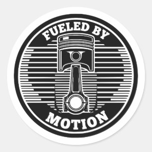 Mechanical Kinetic Piston Circular Mark Classic Round Sticker