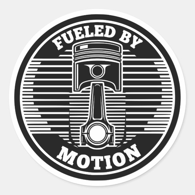 Mechanical Kinetic Piston Circular Mark Classic Round Sticker (Front)
