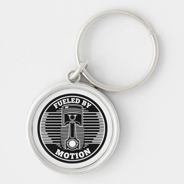 Mechanical Kinetic Piston Circular Mark Key Ring (Front)