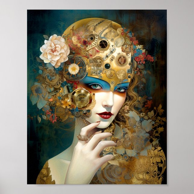 Mechanical Lady Robotic Fantasy Sci-Fi Poster (Front)