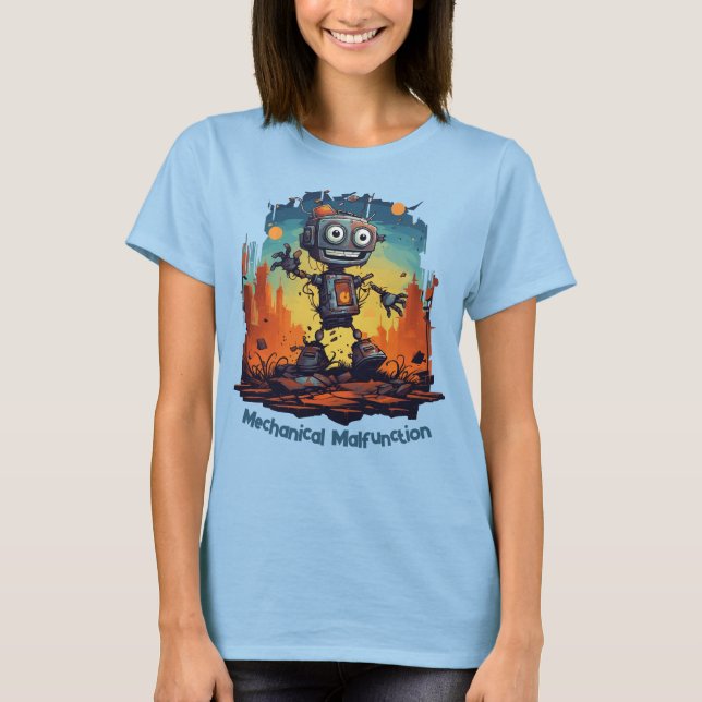 Mechanical Malfunction Cute Robot T-Shirt (Front)