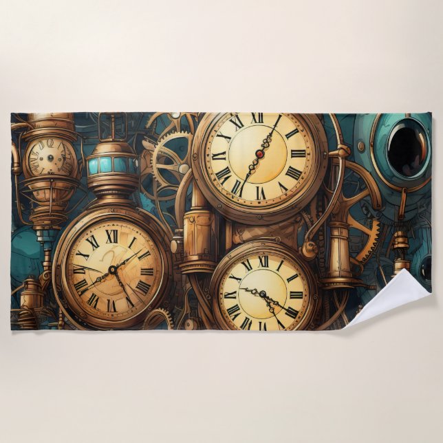 Mechanical Marvels Beach Towel (Front)
