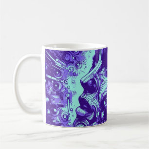 Mechanical Muse   Purple Cyberpunk Mug