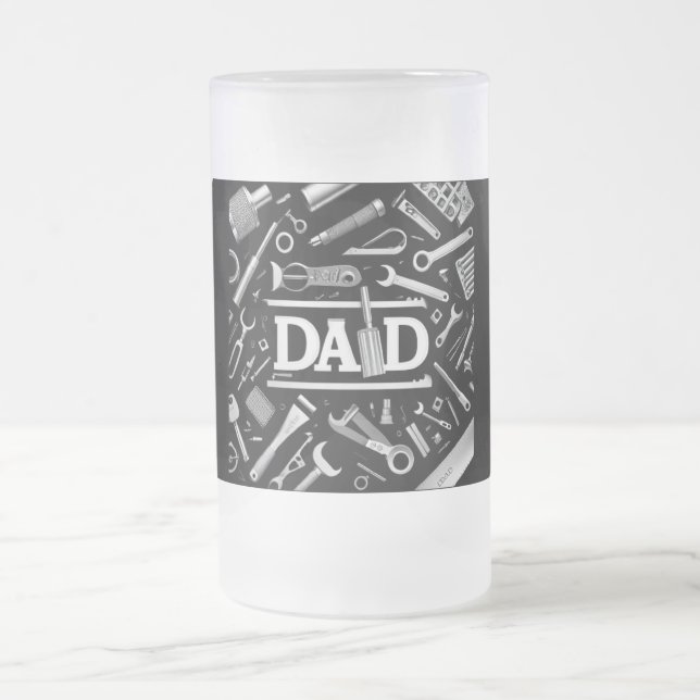 Mechanical Pattern, Dad Frosted Glass Beer Mug (Center)