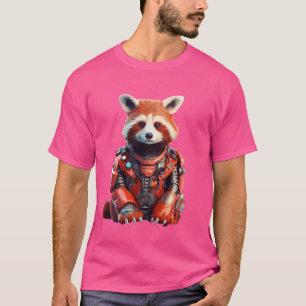 Mechanical Red Panda Robot Futuristic Cyborg Steam T-Shirt