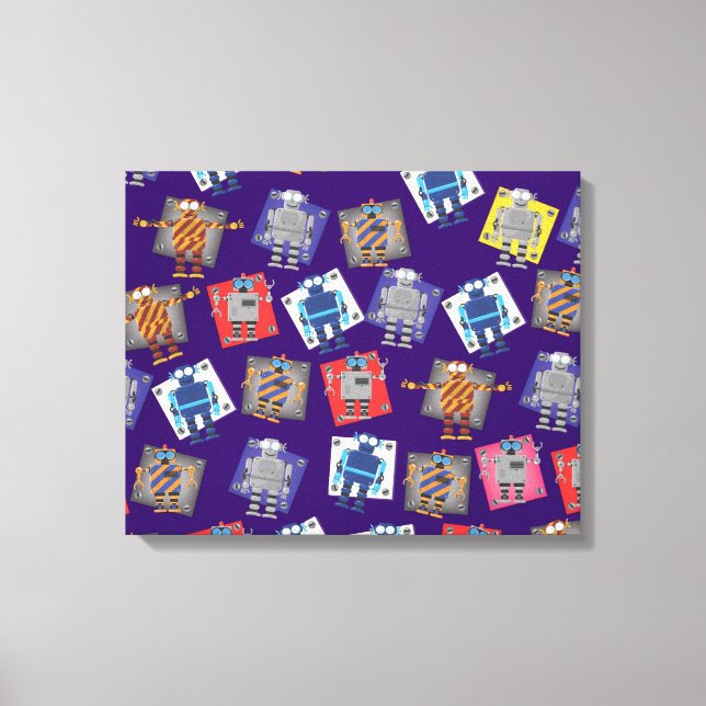 Mechanical Robot Cartoon Canvas Print (Front)