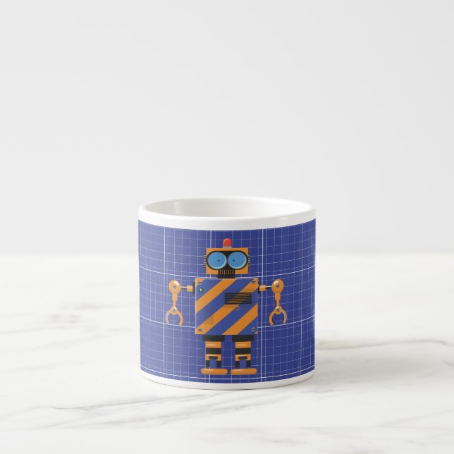 Mechanical Robot Cartoon Espresso Cup (Front)