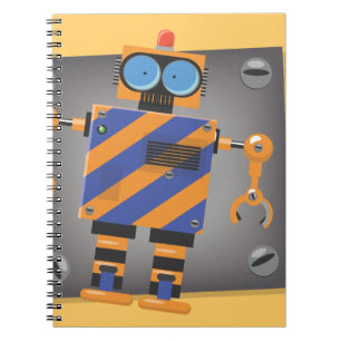 Mechanical Robot Cartoon Spiral Notebook