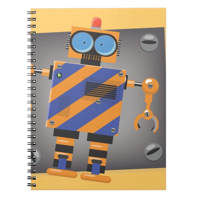 Mechanical Robot Cartoon Spiral Notebook (Front)