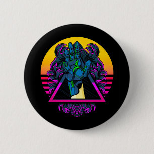 Mechanical Robotic Hand Modern Artwork 6 Cm Round Badge