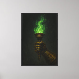 Mechanical Rose Oil Painting Canvas Print
