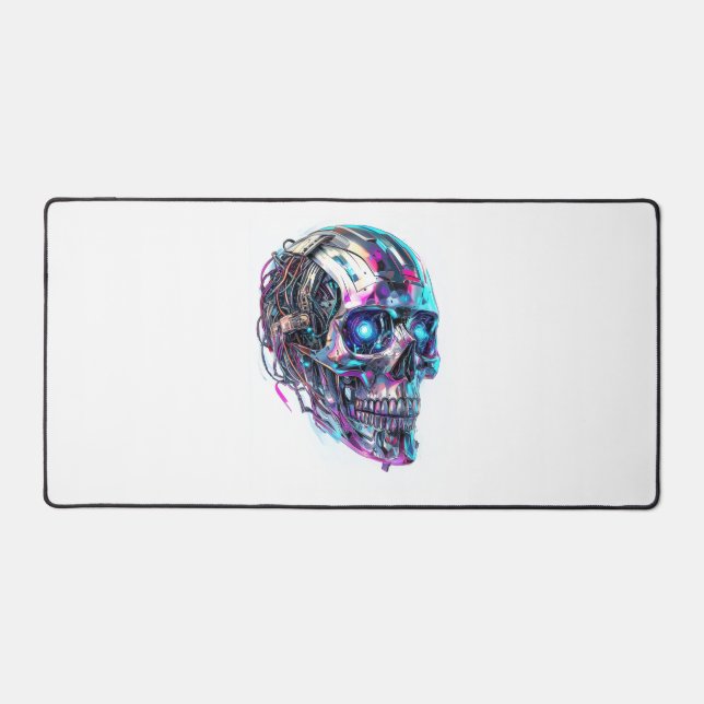 Mechanical Skull Matrix Desk Mat (Front)