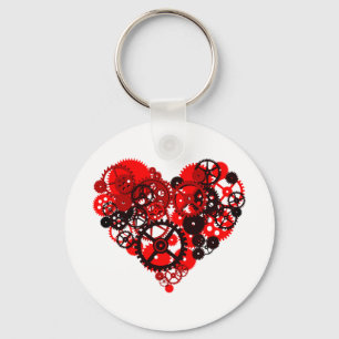 MECHANICAL STEAMPUNK HEART KEY RING