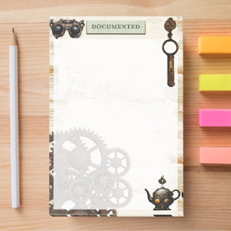 Mechanical Steampunk, rusty gears victorian 4"x6" Post-it Notes
