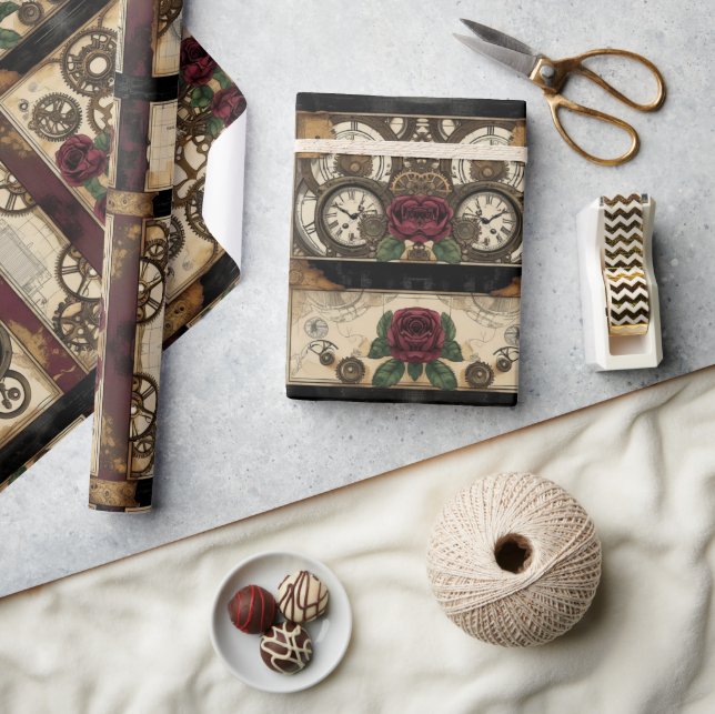 Mechanical Steampunk Wrapping Paper (Crafts)