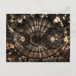 Mechanical Steampunk Zodiac Constellations Postcard