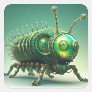 Mechanical technical caterpillar. square sticker